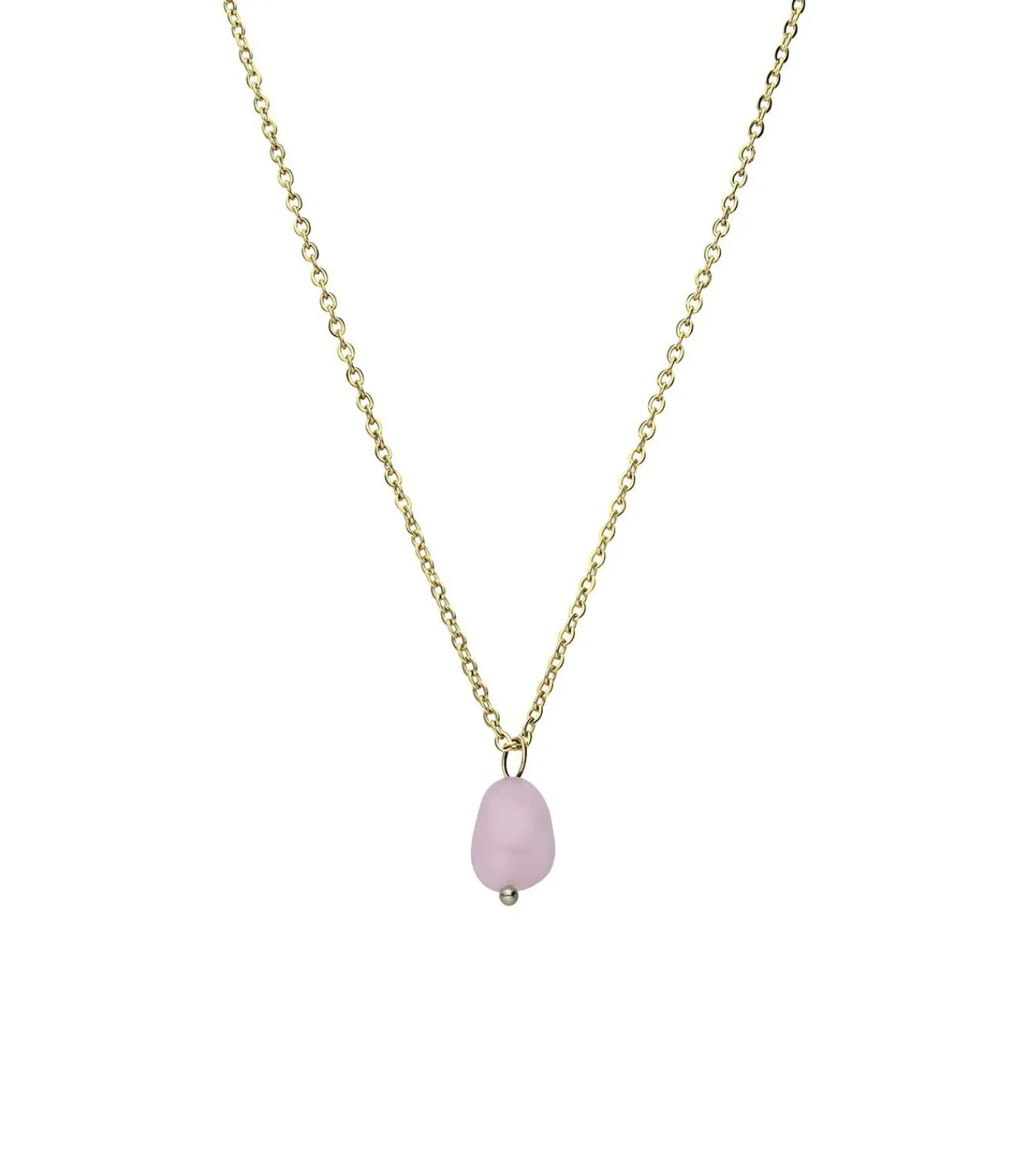 Lucardi Ketting Staal 45 cm gold/pink New