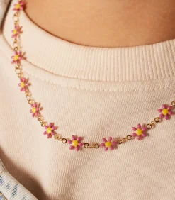 Lucardi Ketting Staal 40 cm pink Hot