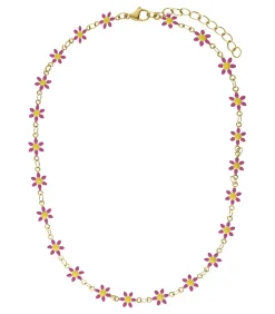 Lucardi Ketting Staal 40 cm pink Hot