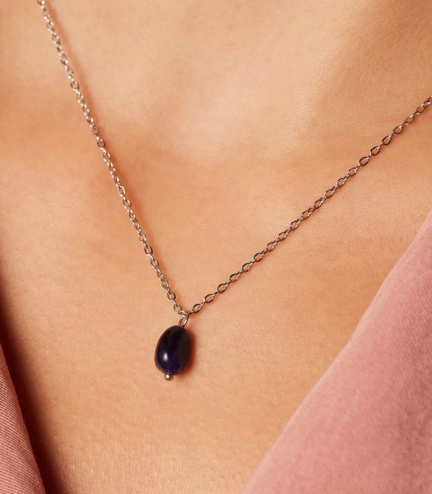 Lucardi Ketting Staal 45 cm blue/silver Best