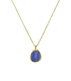 Lucardi Ketting Staal 47 cm - Goudkleurig blue Hot
