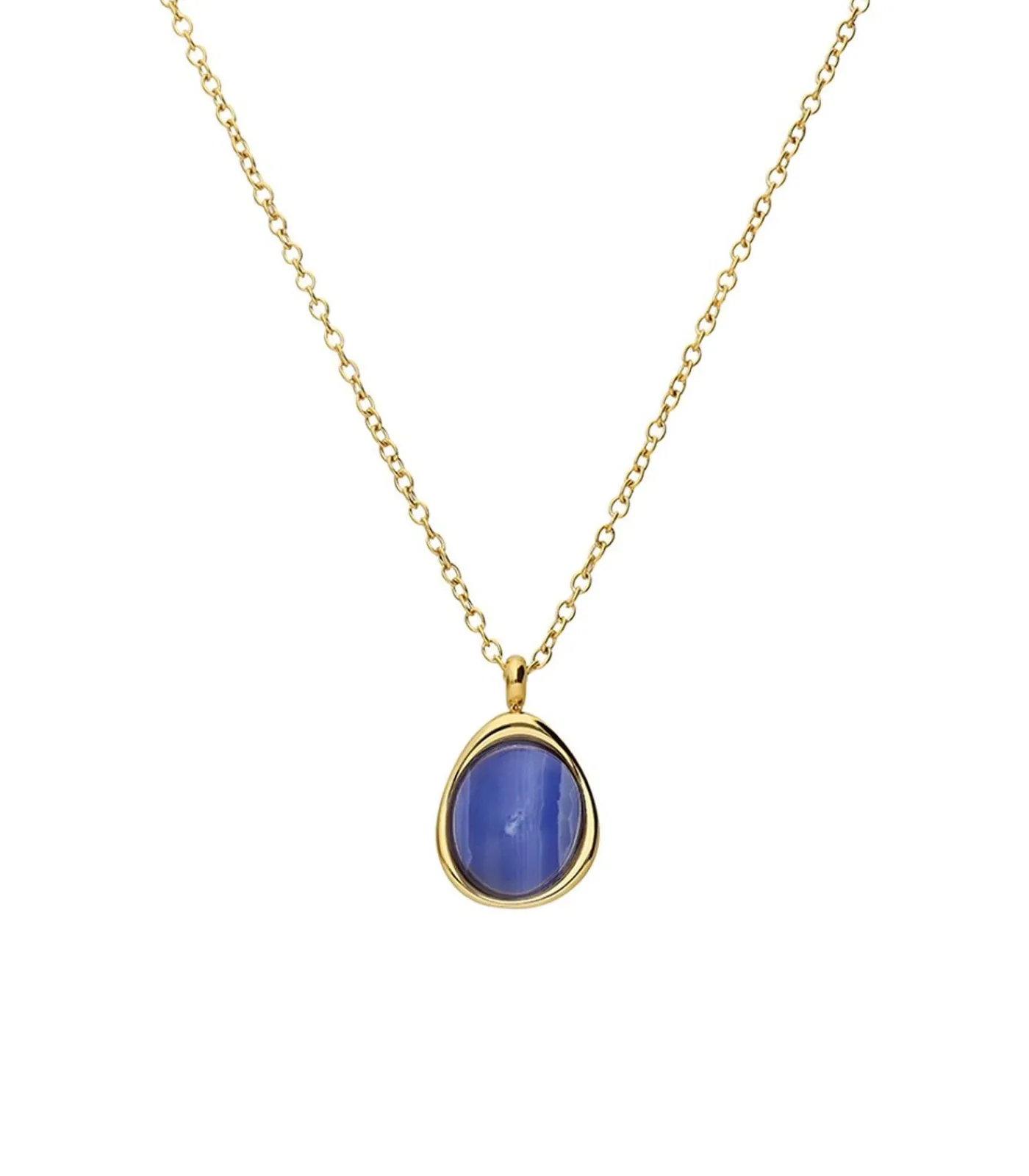 Lucardi Ketting Staal 47 cm - Goudkleurig blue Hot
