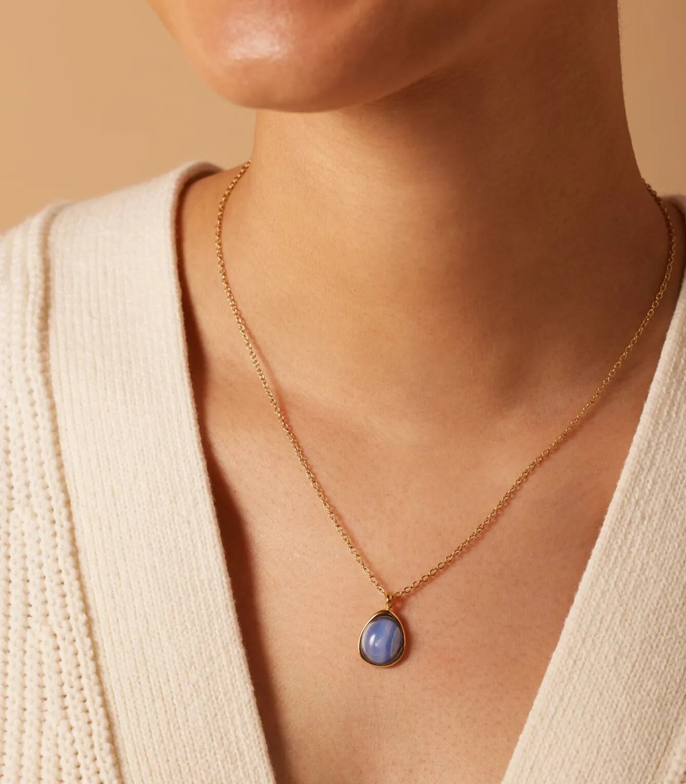 Lucardi Ketting Staal 47 cm - Goudkleurig blue Hot