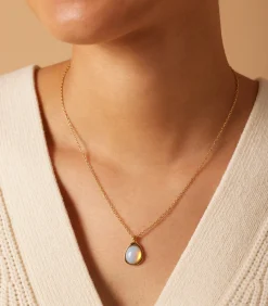 Lucardi Ketting Staal 47 cm - Goudkleurig offWhite