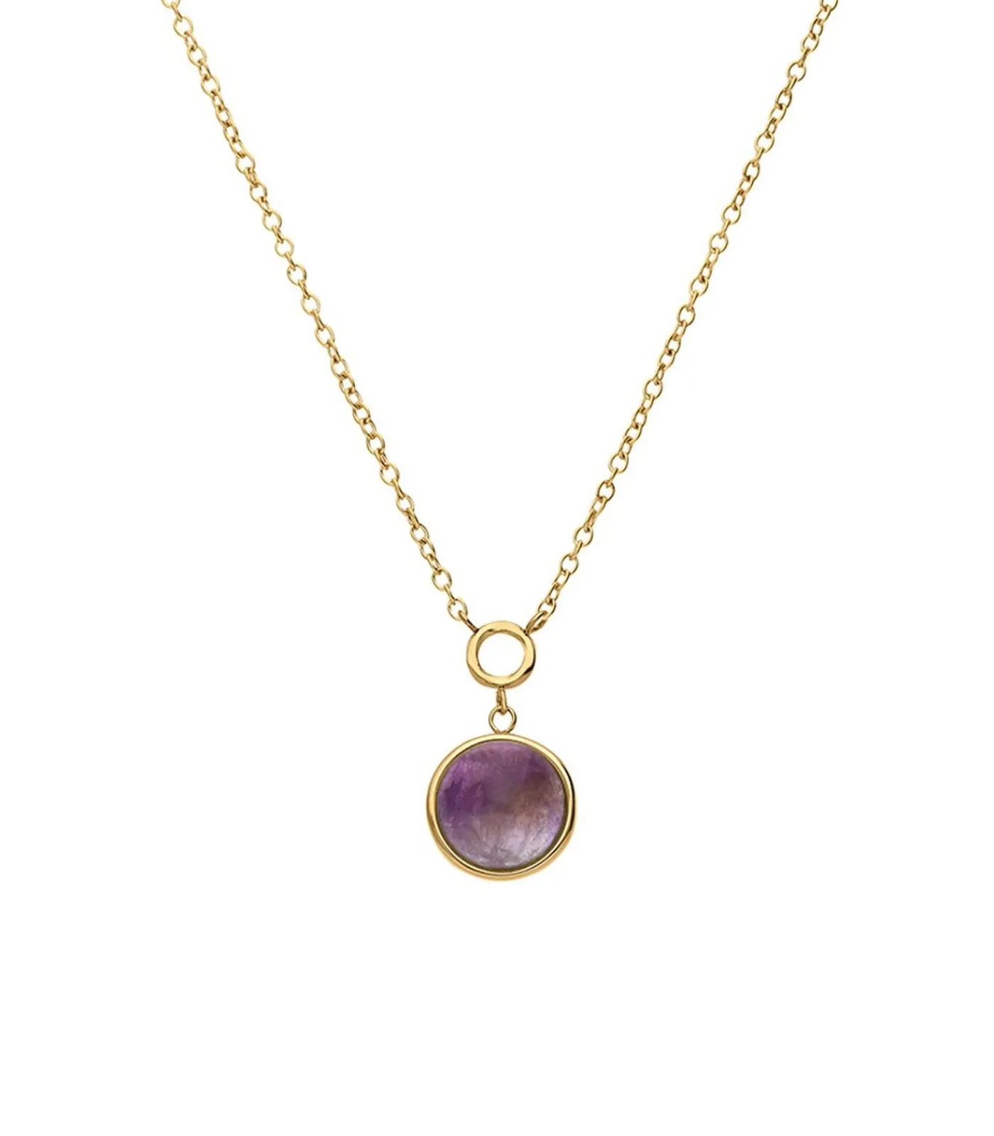 Lucardi Ketting Staal 47 cm - Goudkleurig purple Sale