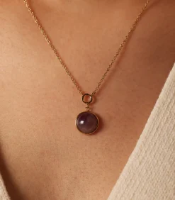 Lucardi Ketting Staal 47 cm - Goudkleurig purple Sale