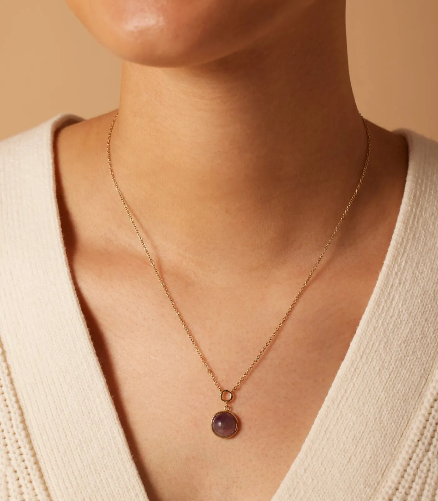 Lucardi Ketting Staal 47 cm - Goudkleurig purple Sale
