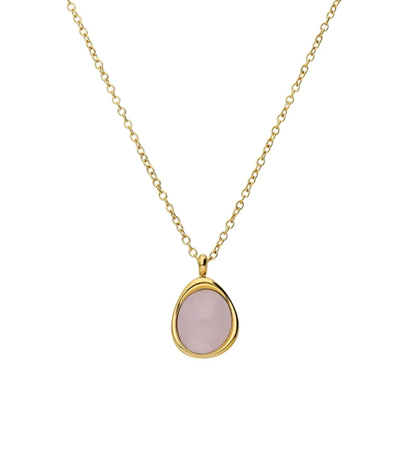 Lucardi Ketting Staal 47 cm - Goudkleurig pink Hot