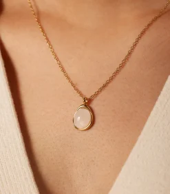 Lucardi Ketting Staal 47 cm - Goudkleurig pink Hot