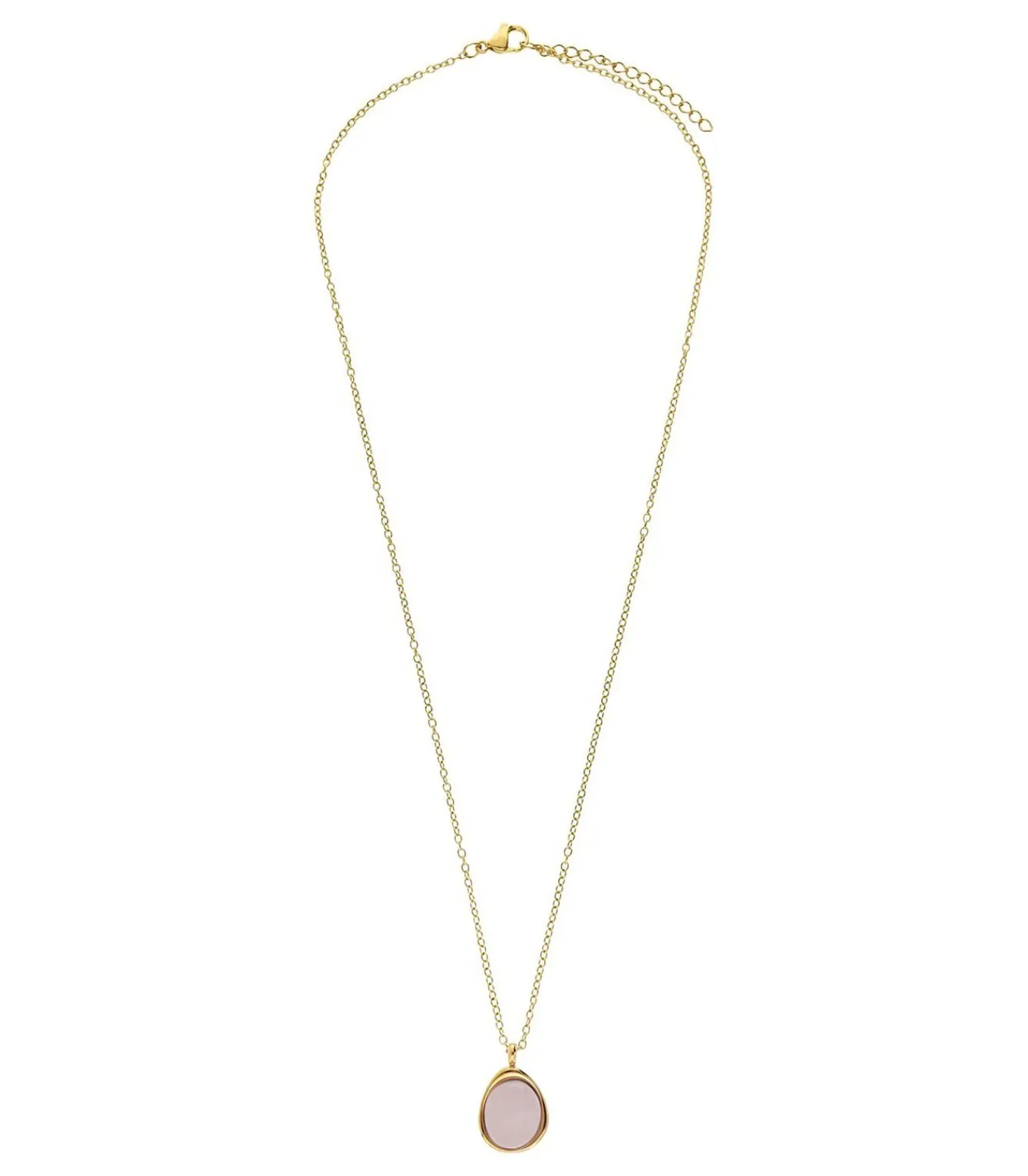 Lucardi Ketting Staal 47 cm - Goudkleurig pink Hot