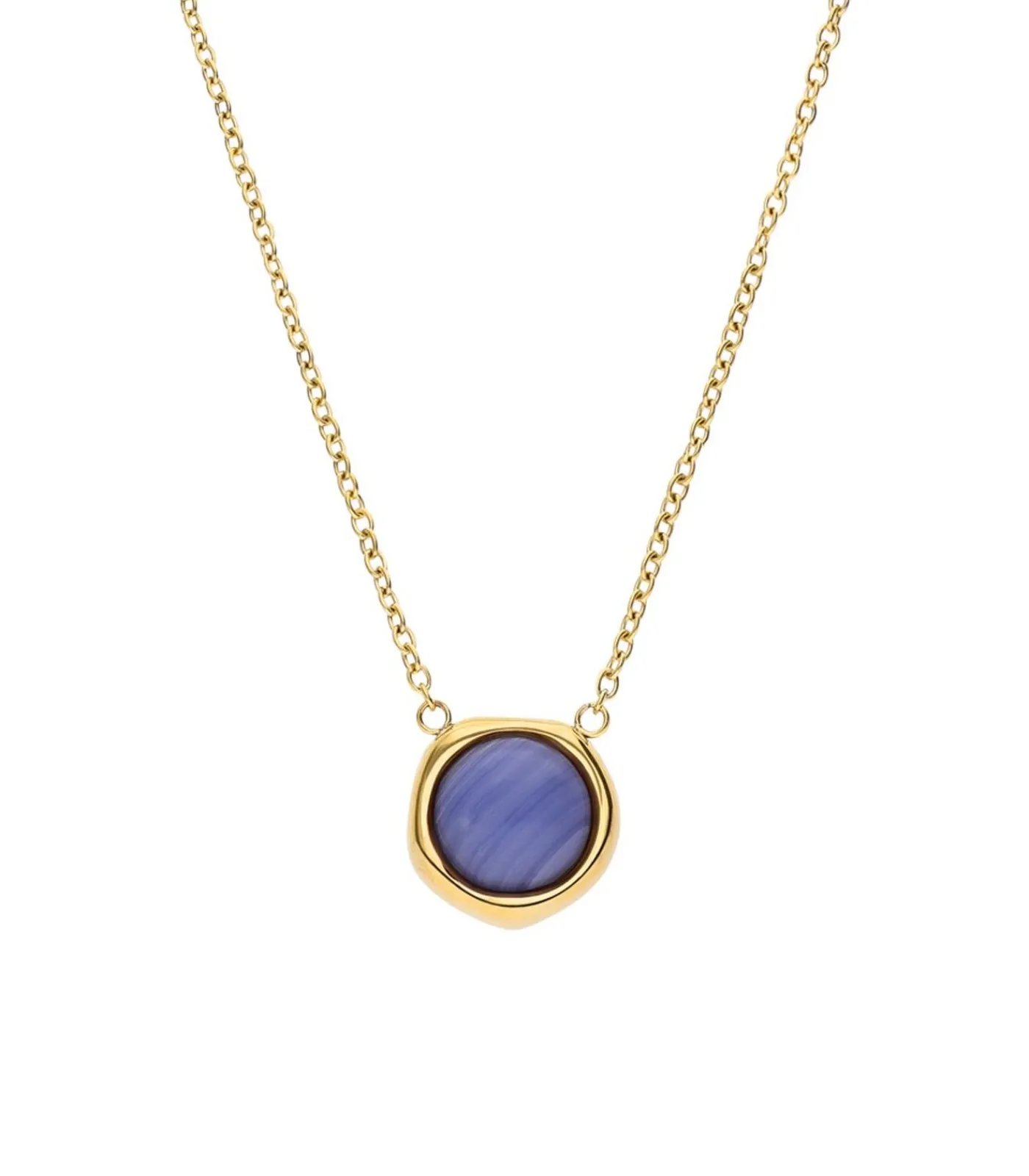 Lucardi Ketting Staal 47 cm - Goudkleurig blue