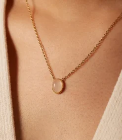 Lucardi Ketting Staal 47 cm - Goudkleurig pink Sale