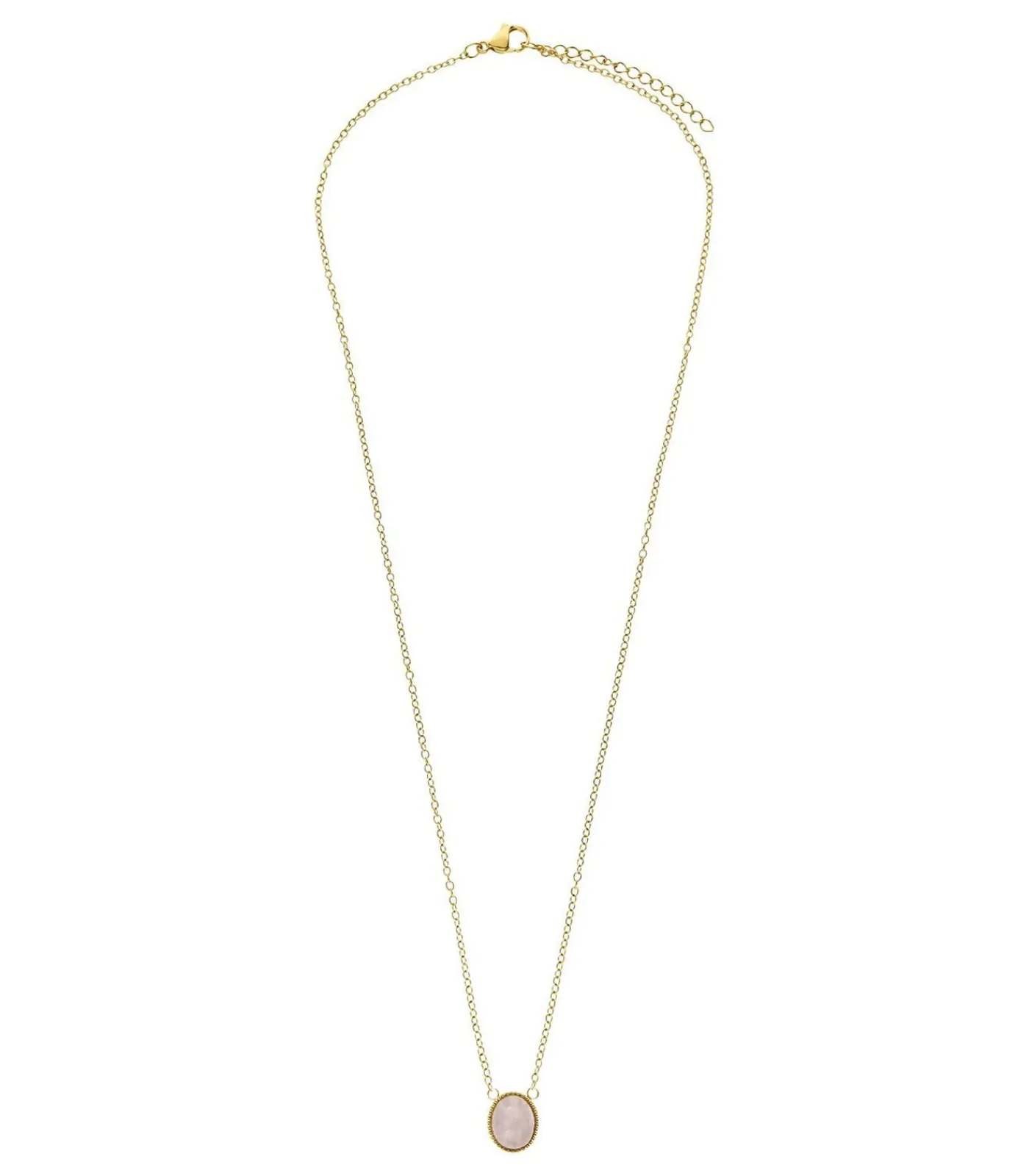 Lucardi Ketting Staal 47 cm - Goudkleurig pink Sale
