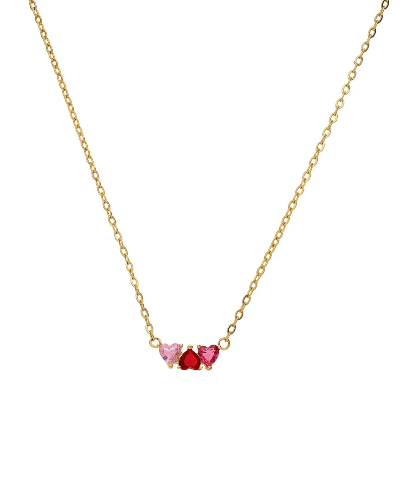 Lucardi Ketting Staal 47 cm - Goudkleurig pink Hot