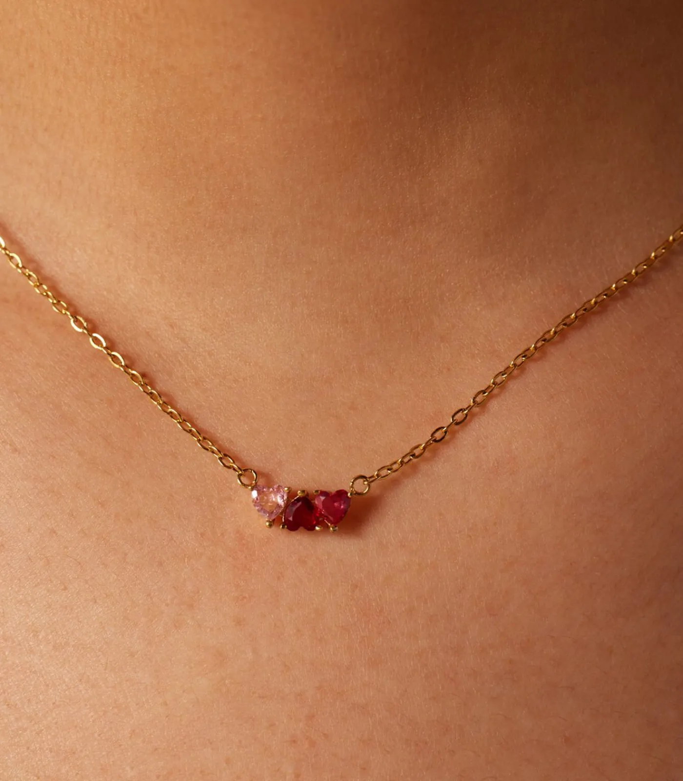 Lucardi Ketting Staal 47 cm - Goudkleurig pink Hot