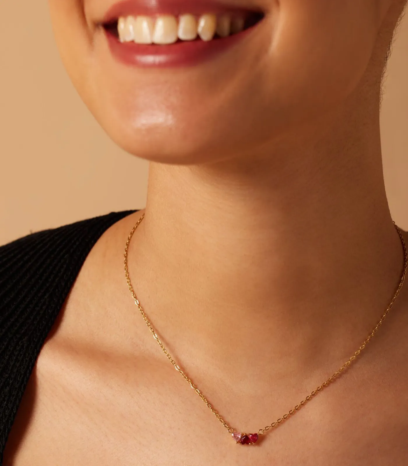 Lucardi Ketting Staal 47 cm - Goudkleurig pink Hot