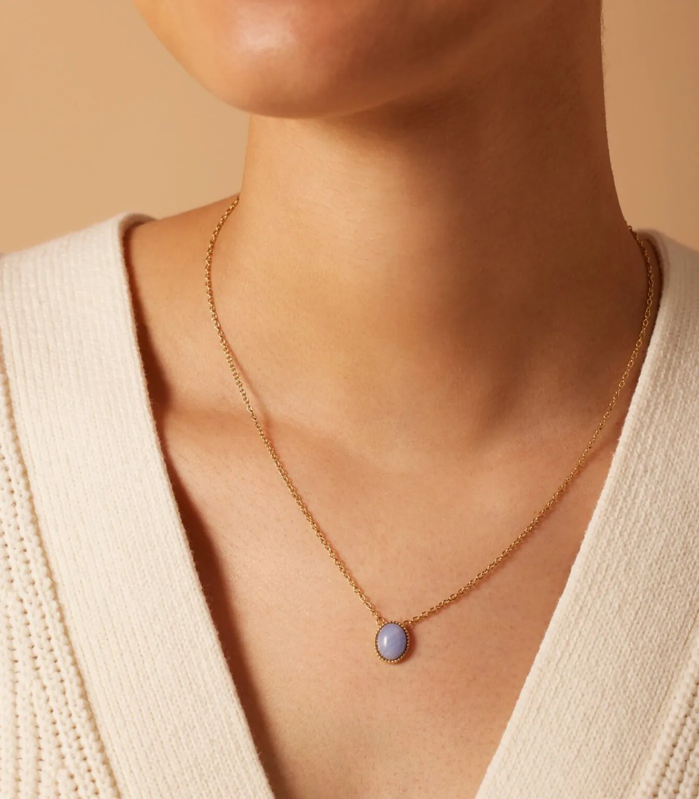 Lucardi Ketting Staal 47 cm - Goudkleurig blue New