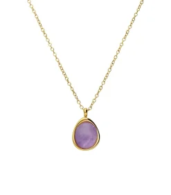Lucardi Ketting Staal 47 cm - Goudkleurig purple Sale