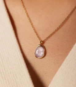 Lucardi Ketting Staal 47 cm - Goudkleurig purple Sale