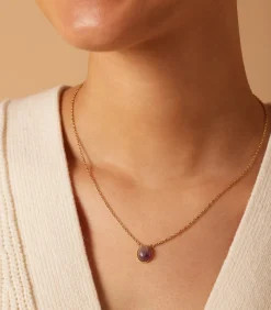 Lucardi Ketting Staal 47 cm - Goudkleurig purple Outlet