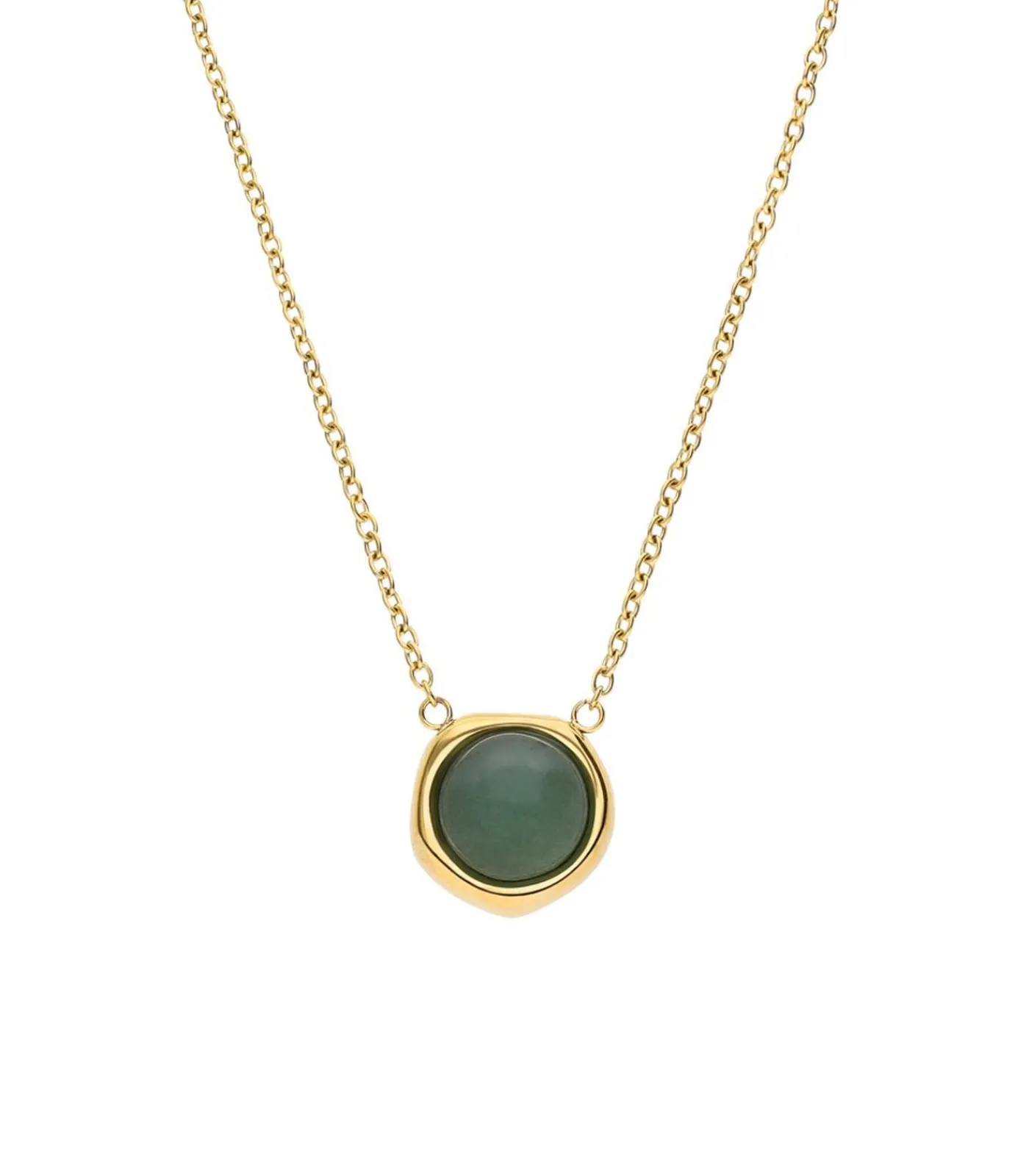 Lucardi Ketting Staal 47 cm - Goudkleurig green Hot