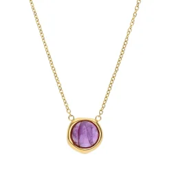 Lucardi Ketting Staal 47 cm - Goudkleurig purple