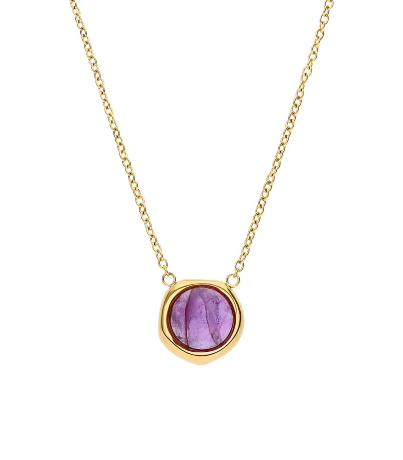 Lucardi Ketting Staal 47 cm - Goudkleurig purple