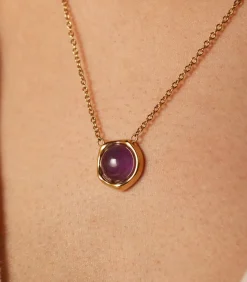 Lucardi Ketting Staal 47 cm - Goudkleurig purple