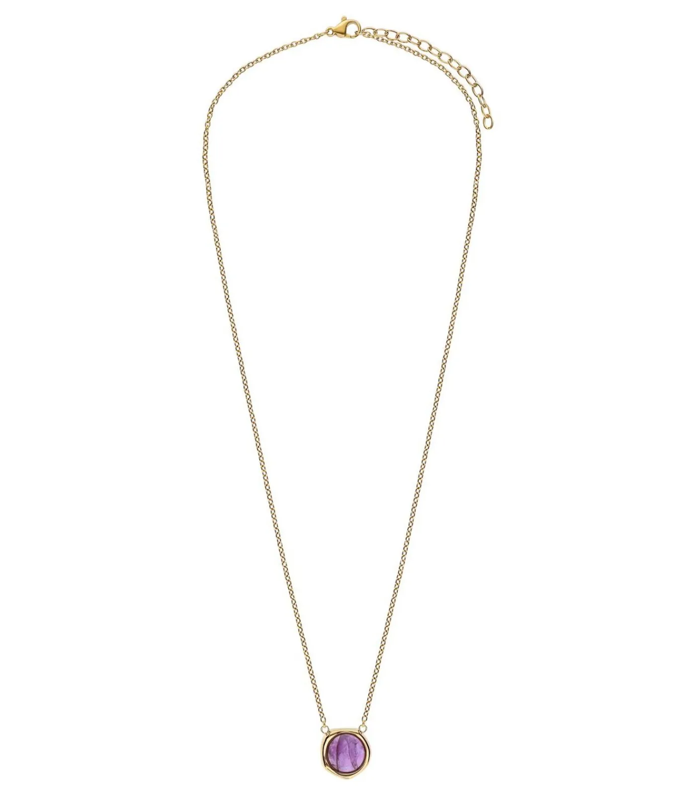 Lucardi Ketting Staal 47 cm - Goudkleurig purple