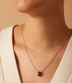 Lucardi Ketting Staal 47 cm - Goudkleurig purple