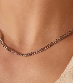 Lucardi Ketting Staal 45 cm - Zilverkleurig silver Sale