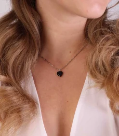 Lucardi Ketting Staal 45cm black/silver Clearance