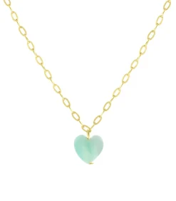Lucardi Ketting Staal 45cm gold/green