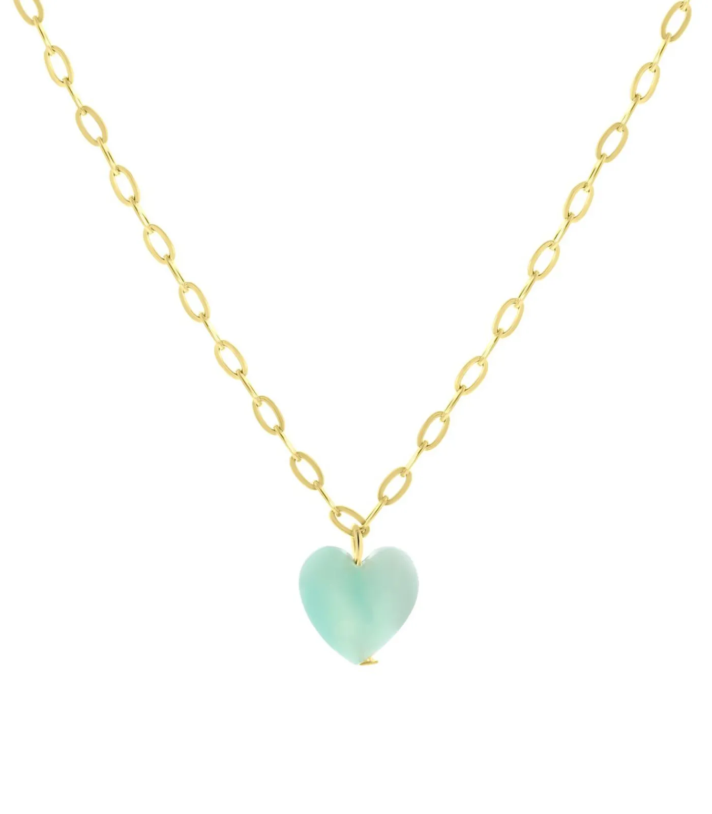Lucardi Ketting Staal 45cm gold/green