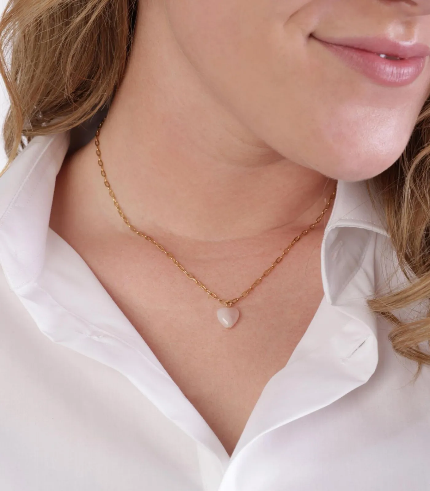 Lucardi Ketting Staal 45cm gold/pink Discount