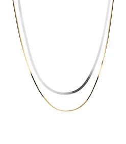 Lucardi Ketting Zilver 48 cm gold/silver Clearance