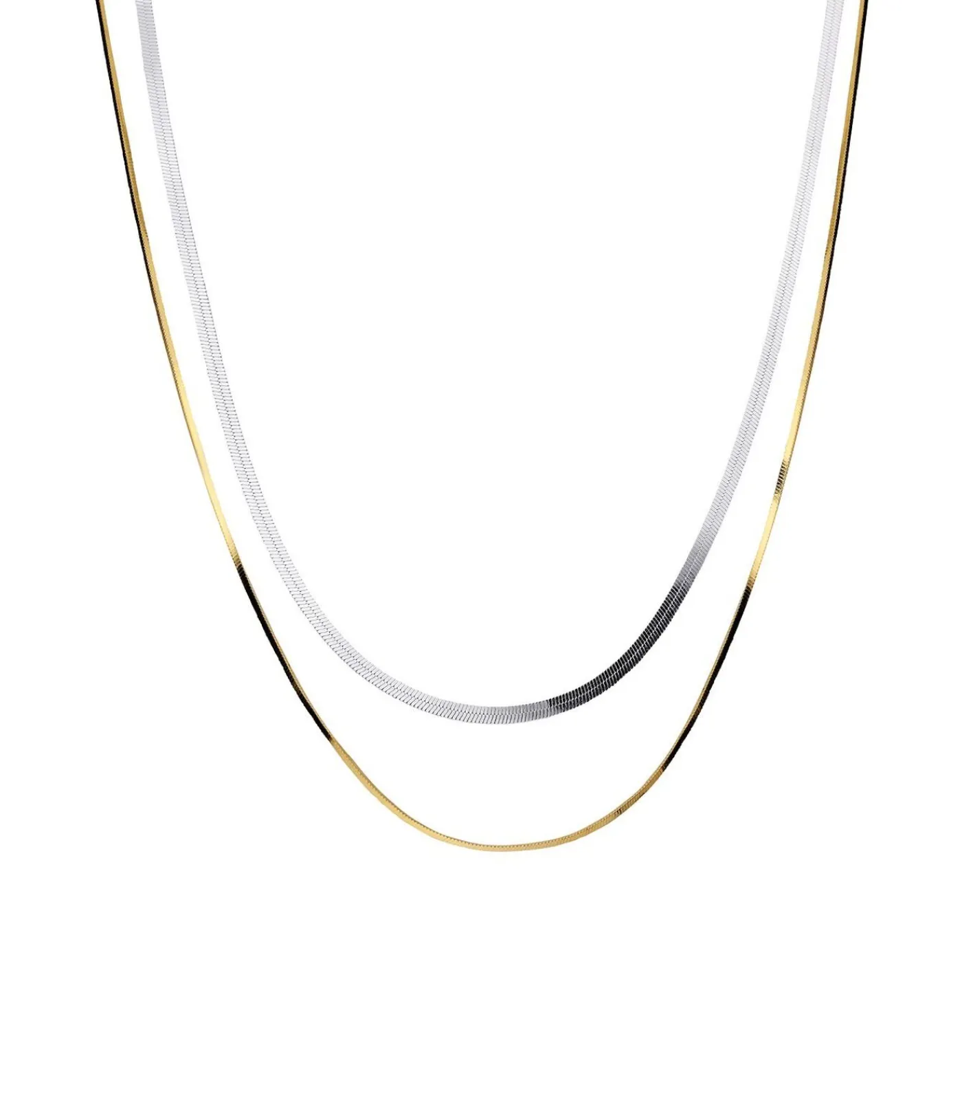 Lucardi Ketting Zilver 48 cm gold/silver Clearance