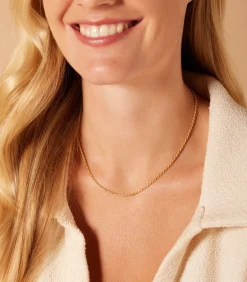 Lucardi Ketting Zilver 42 cm gold Clearance