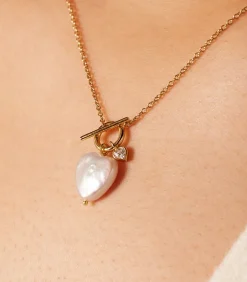 Lucardi Ketting Zilver 45 cm - Parel gold Online