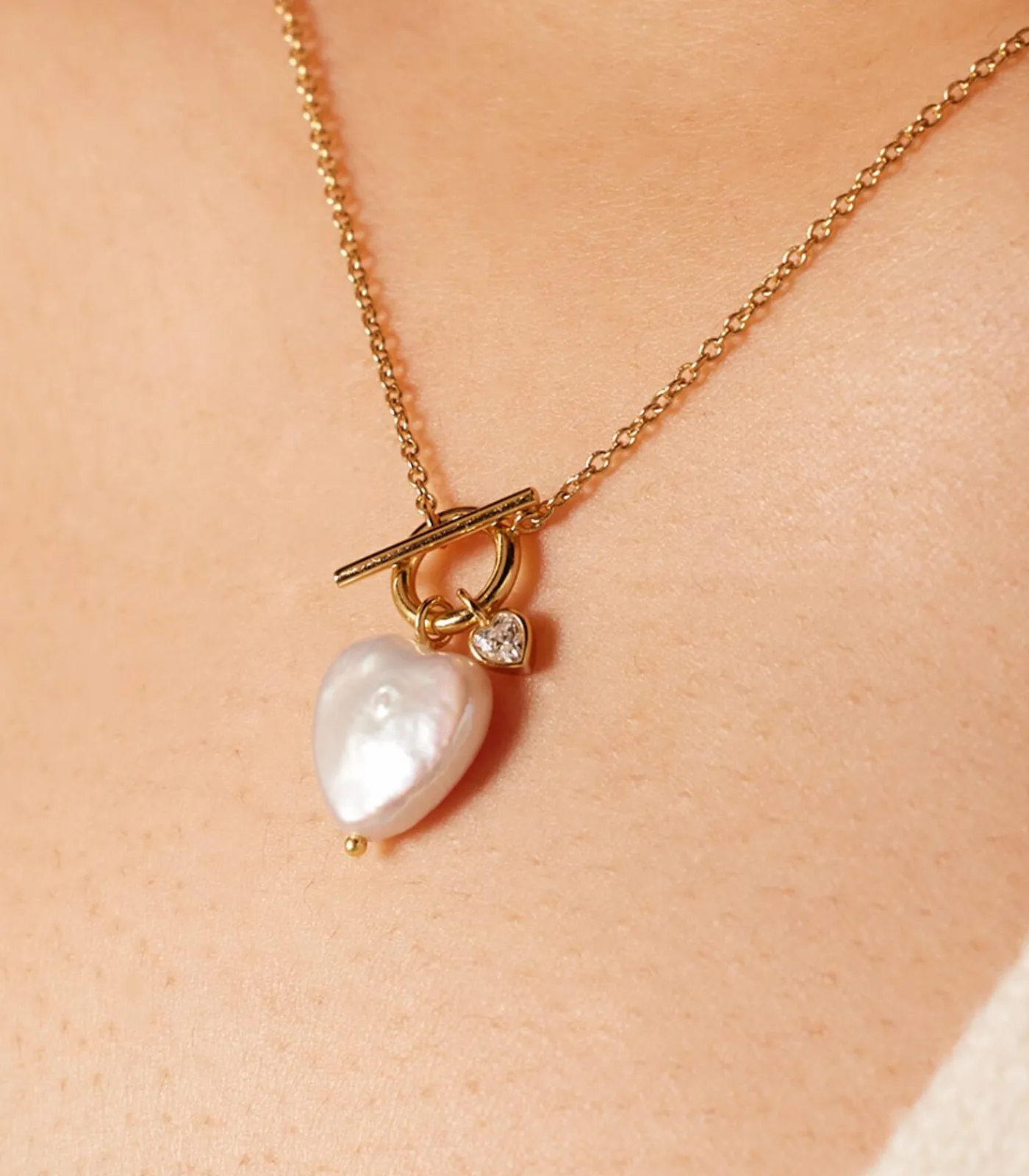 Lucardi Ketting Zilver 45 cm - Parel gold Online