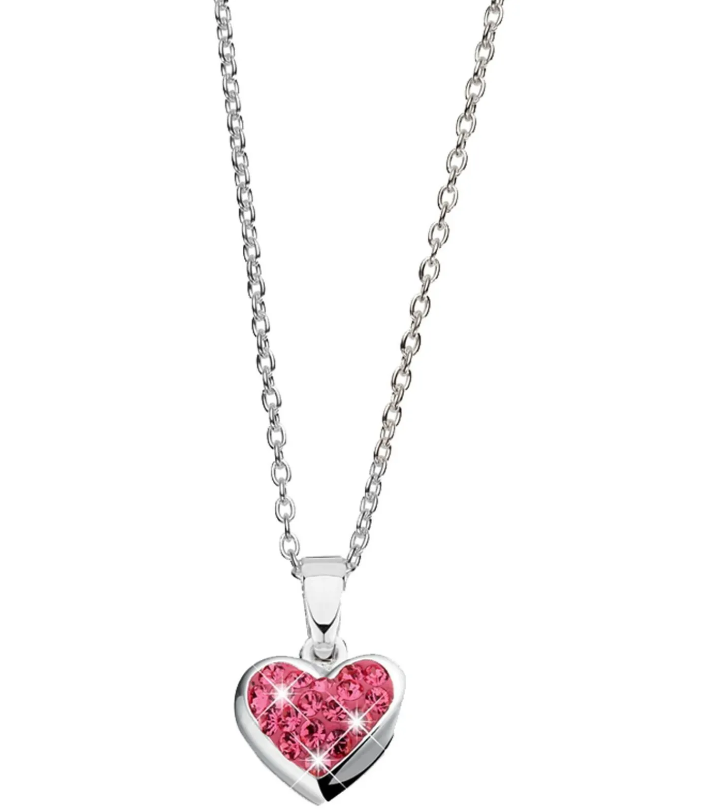 Lucardi Ketting Zilver 38cm pink Best