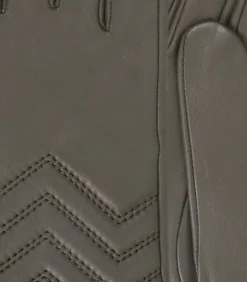 ISOTONER lamsleren dameshandschoenen met doorstiksels khaki New