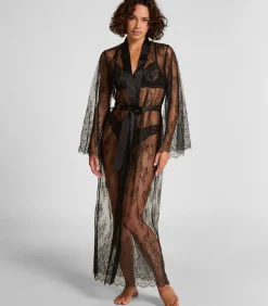 Hunkemöller Kimono Allover Lace black Online