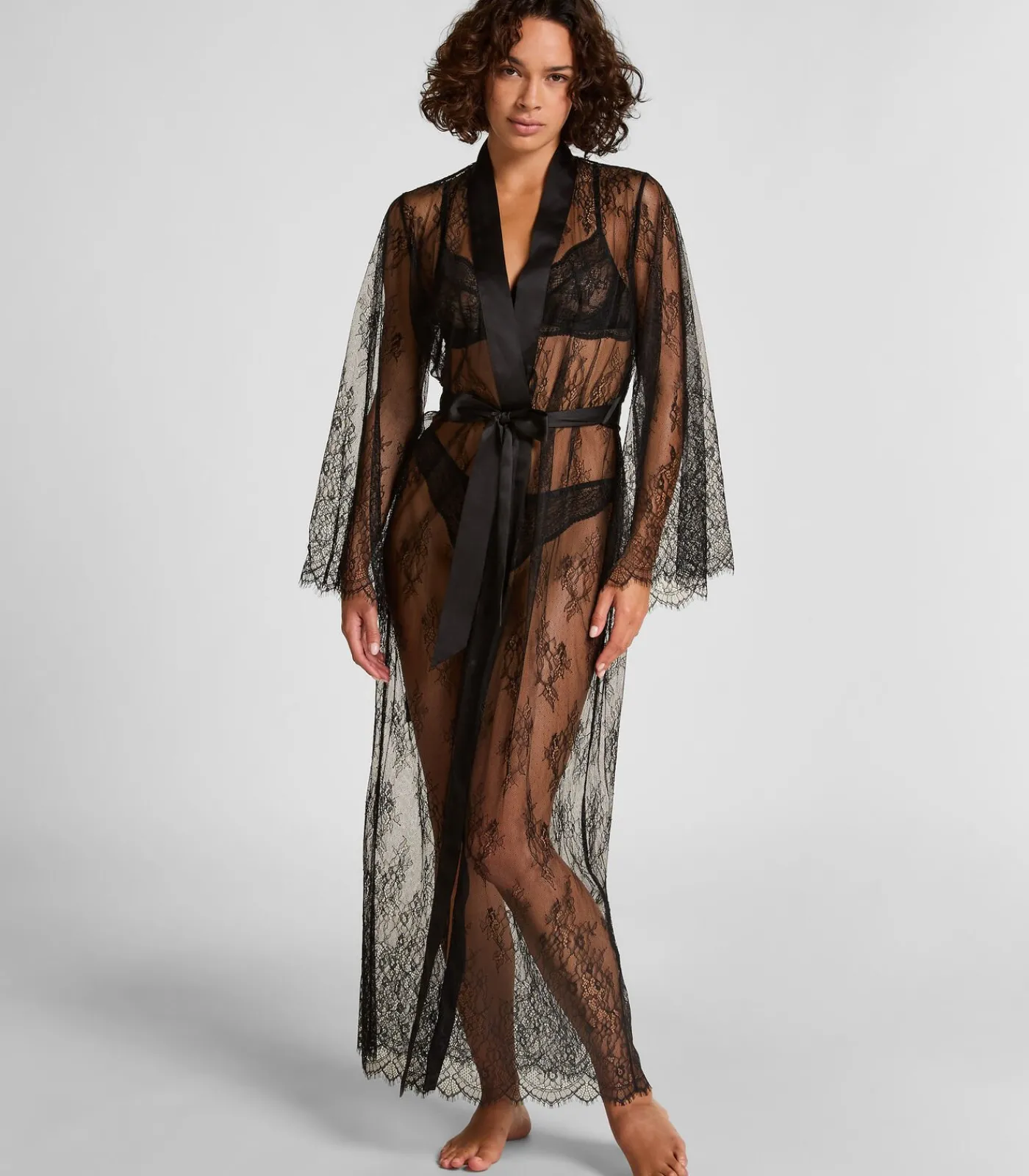 Hunkemöller Kimono Allover Lace black Online