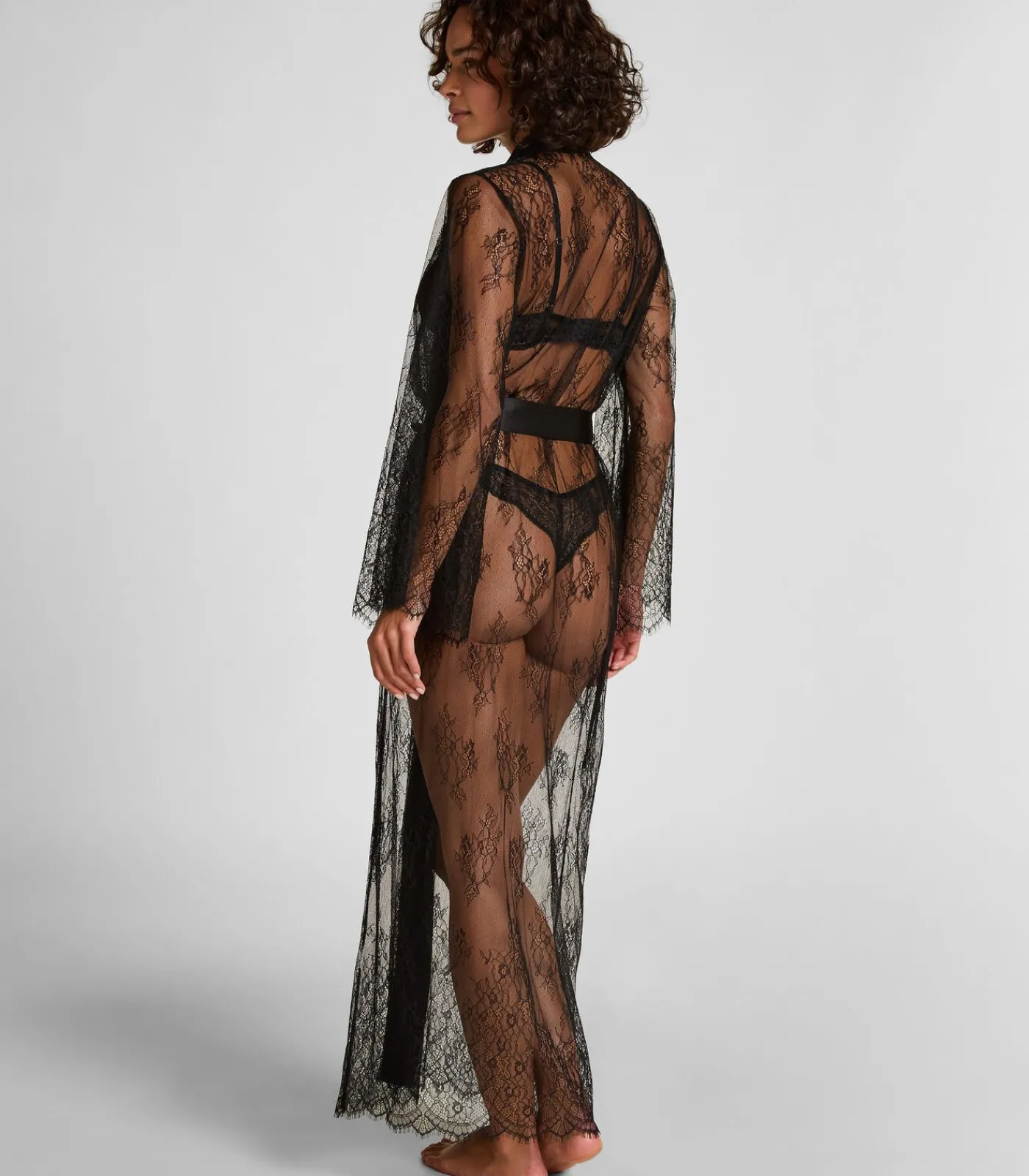Hunkemöller Kimono Allover Lace black Online
