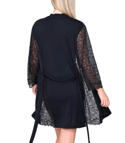 LUNA Kimono met lange mouwen MICRO TOUCH LACE black Sale