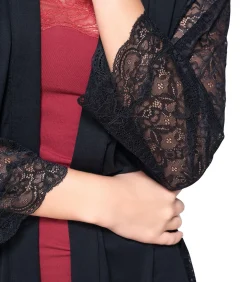 LUNA Kimono met lange mouwen MICRO TOUCH LACE black Sale