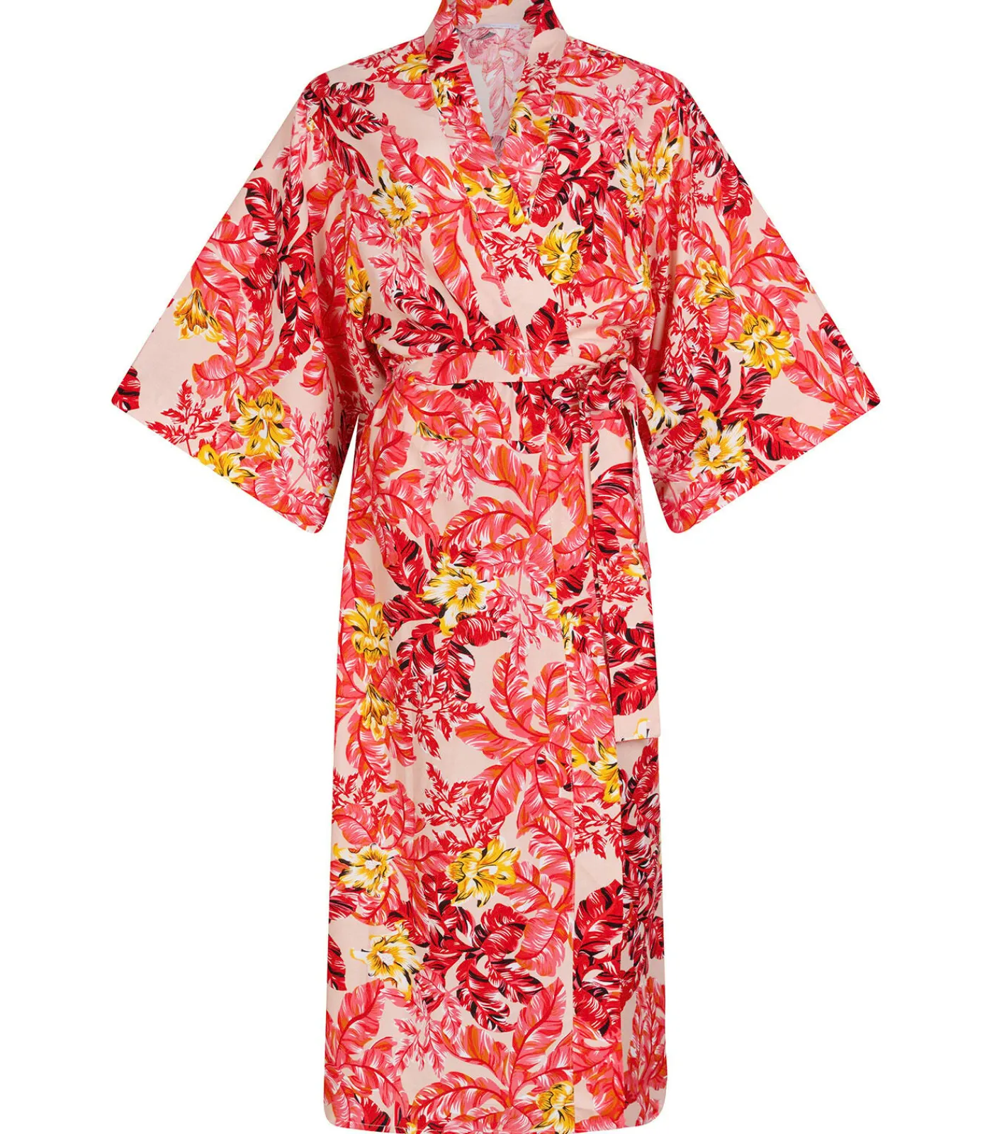 Chic by Lirette Kimono Robe Flamingo Garden - Roze pink Hot