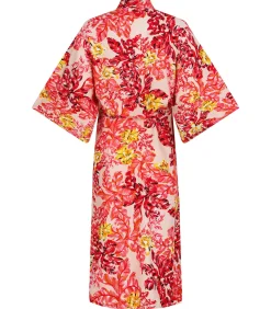 Chic by Lirette Kimono Robe Flamingo Garden - Roze pink Hot