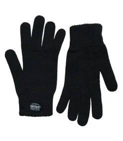 Superdry Klassieke gebreide dameshandschoenen black New
